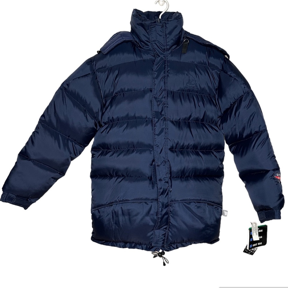 Great Bear Vintage Men’s Down Puffer Blue Coat Winter Jacket Medium